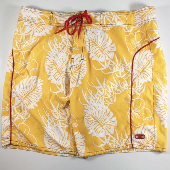 Under Gear Other - Under Gear Yellow Floral Swim Trunks Boardshorts